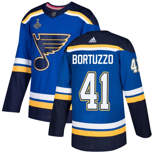 St. Louis Blues Trikot #41 Robert Bortuzzo Blau Heim 2019 Stanley Cup